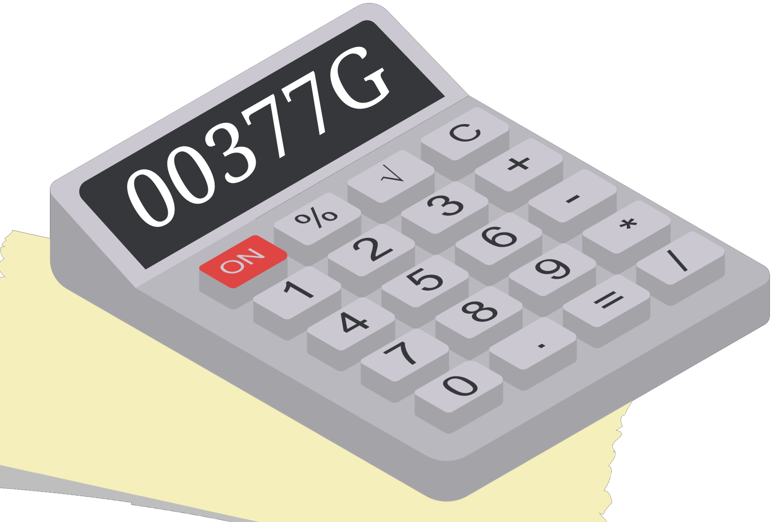 calculator with 377g on it